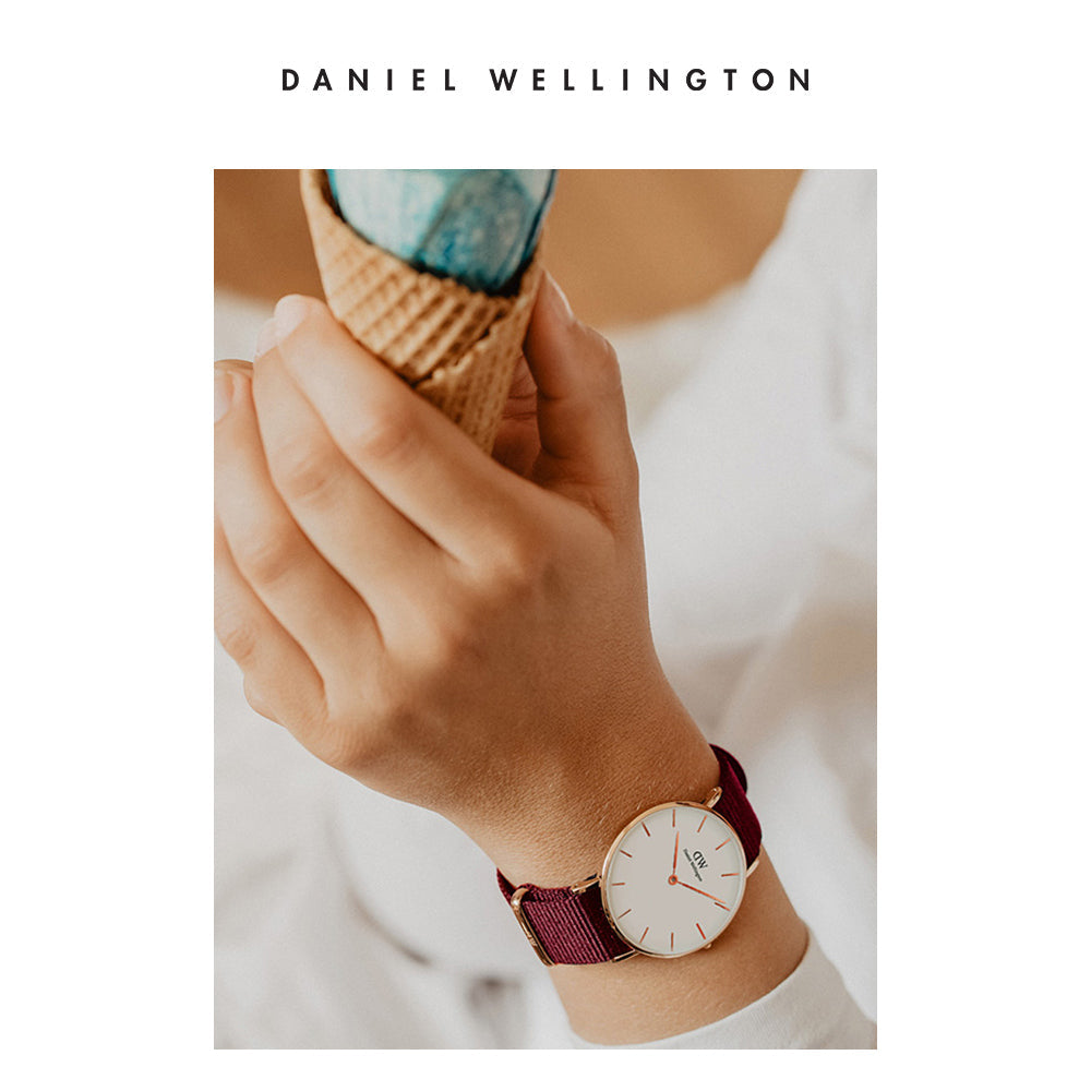Daniel Wellington Roselyn 3A Petite White Dial Red NATO Strap Watch For Women - DW00100293 Buy Now By Daniel Wellington