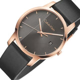 Calvin Klein City Quartz Grey Dial Black Leather Strap Watch for Men - K2G2G6C3 Buy Now By Calvin Klein