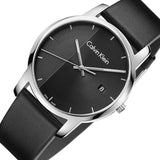 Calvin Klein City Quartz Black Dial Black Leather Strap Watch for Men - K2G2G1C1 Buy Now By Calvin Klein