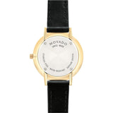 Movado Ultra Slim Black Dial Black Leather Strap Watch For Women - 0607095 Buy Now By Movado