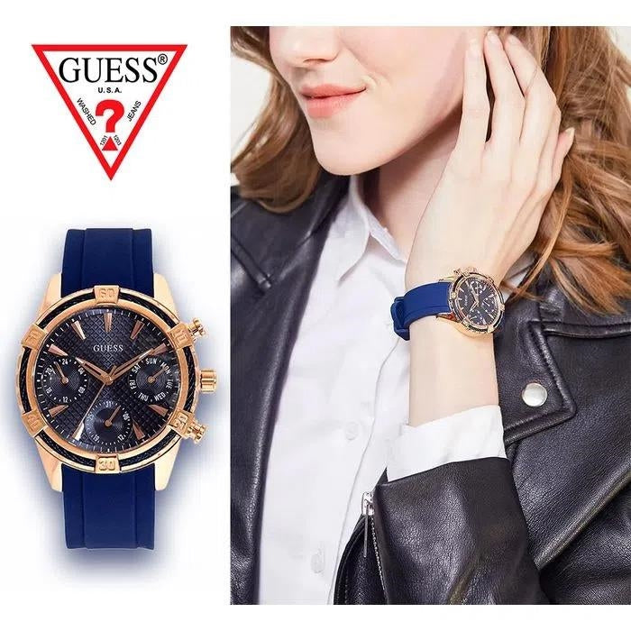 Guess Analog Quartz Blue Dial Blue Rubber Strap Watch For Women - W0562L3 Buy Now By Guess