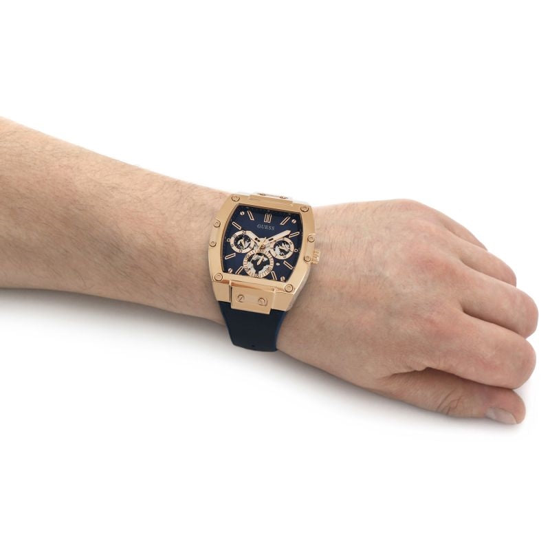 Guess Phoenix Multifunction Blue Dial Blue Rubber Strap Watch for Men - GW0202G4 Buy Now By Guess