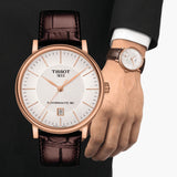 Tissot Carson Premium Powermatic 80 White Dial Brown Leather Strap Watch For Men - T122.407.36.031.00 Buy Now By Tissot