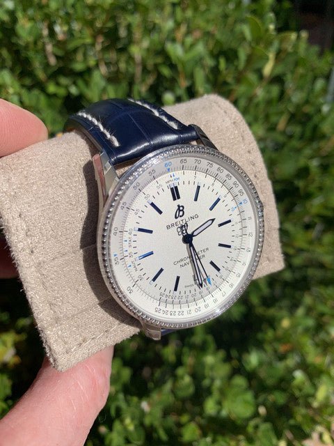 Breitling Navitimer Automatic 41mm White Dial Blue Leather Strap Watch for Men - A173263A1G1P1 Buy Now By Breitling