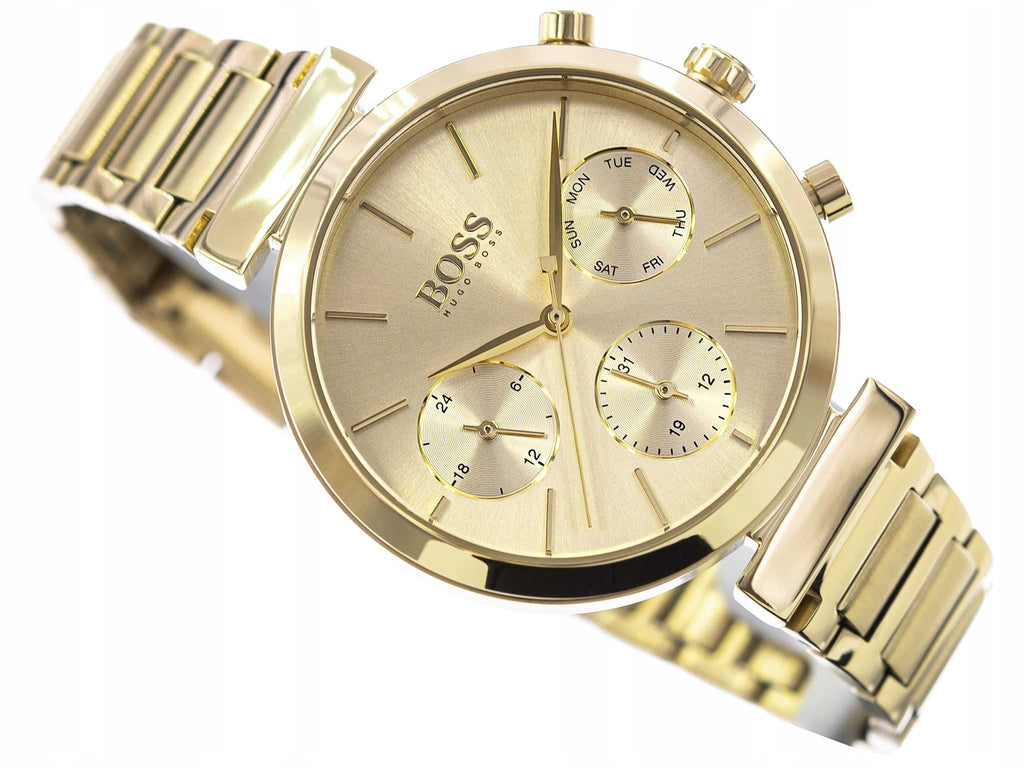 Hugo Boss Flawless Gold Dial Gold Steel Strap Watch for Women - 1502532 Buy Now By Hugo Boss