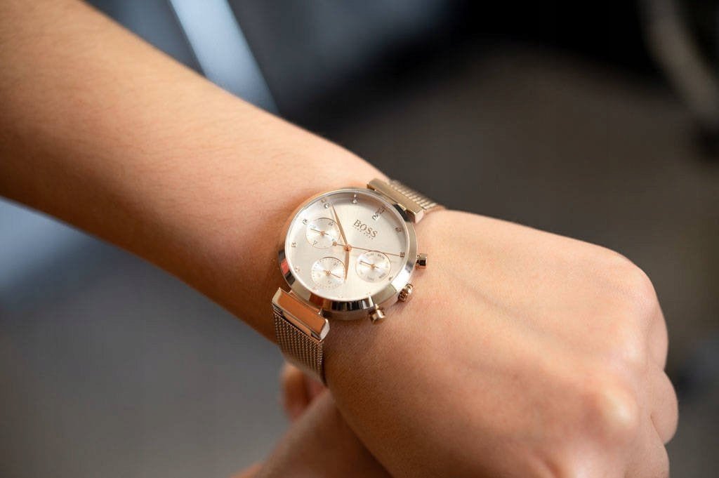 Hugo Boss Flawless White Dial Gold Mesh Bracelet Watch for Women - 1502553 Buy Now By Hugo Boss