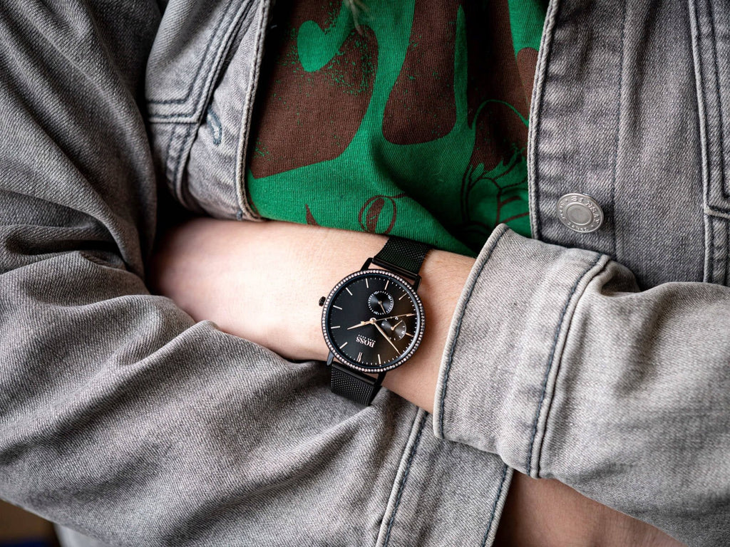 Hugo Boss Infinity Black Dial Black Mesh Bracelet Watch for Women -1502521 Buy Now By Hugo Boss