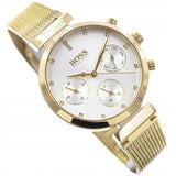 Hugo Boss Flawless White Dial Gold Mesh Bracelet Watch for Women - 1502552 Buy Now By Hugo Boss