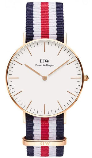 Daniel Wellington Classic Canterbury White Dial Two Tone NATO Strap Watch For Women - DW00100030 Buy Now By Daniel Wellington