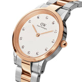 Daniel Wellington Iconic Link White Dial Two Tone Steel Strap Watch For Women - DW00100358 Buy Now By Daniel Wellington