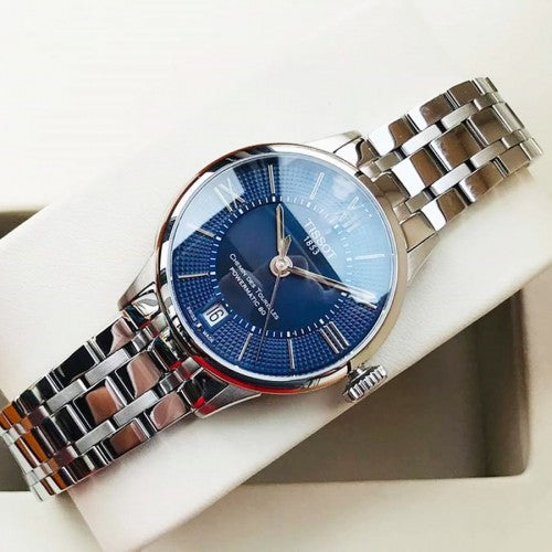 Tissot Chemin Des Tourelles Powermatic 80 Lady Blue Dial Silver Steel Strap Watch For Women - T099.207.11.048.00 Buy Now By Tissot