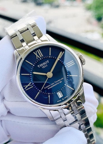 Tissot Chemin Des Tourelles Powermatic 80 Lady Blue Dial Silver Steel Strap Watch For Women - T099.207.11.048.00 Buy Now By Tissot