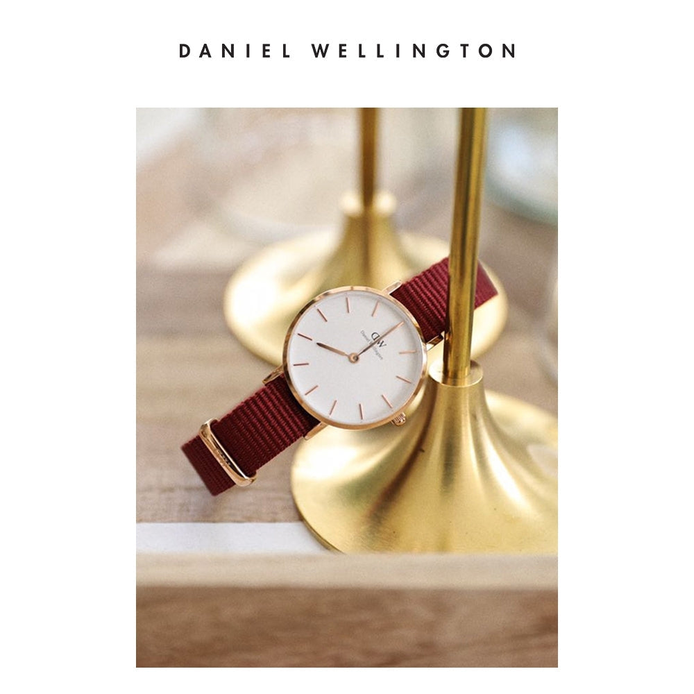 Daniel Wellington Petite Roselyn White Dial Red Nylon Strap Watch For Women - DW00100291 Buy Now By Daniel Wellington