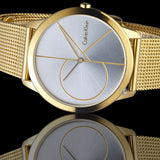 Calvin Klein Minimal White Dial Gold Mesh Bracelet Watch for Men - K3M21526 Buy Now By Calvin Klein