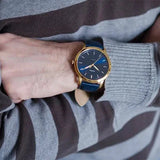 Fossil The Minimalist 3H Analog Blue Dial Blue Leather Strap Watch for Men - FS5789 Buy Now By Fossil