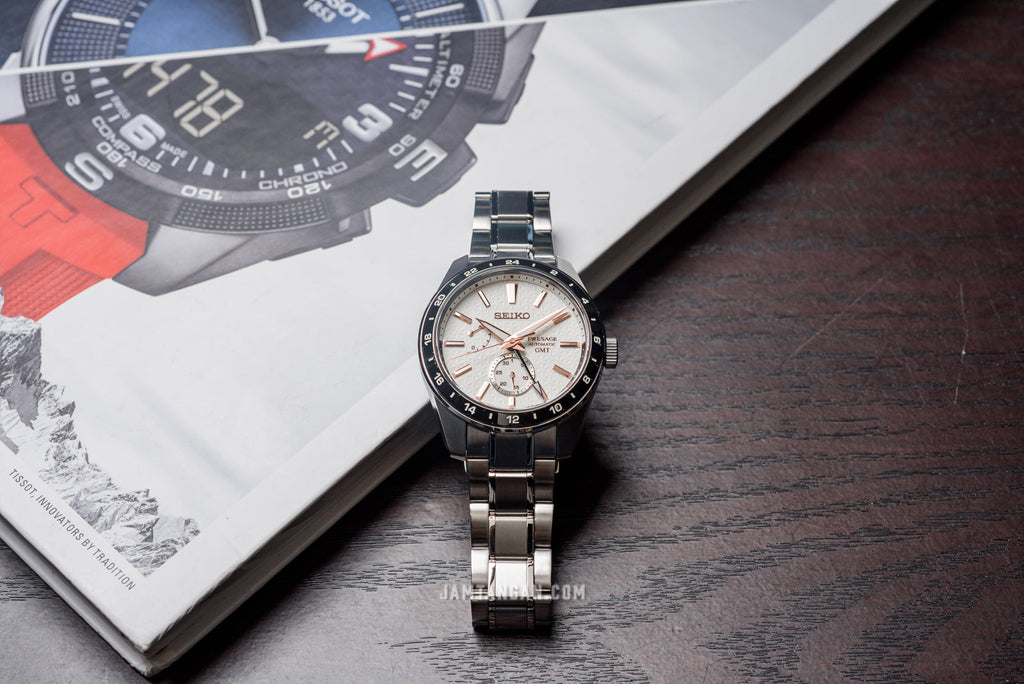Seiko Presage Sharp Edged Series Automatic GMT Champagne Dial Silver Steel Strap Watch For Men - SPB273J1 Buy Now By Seiko