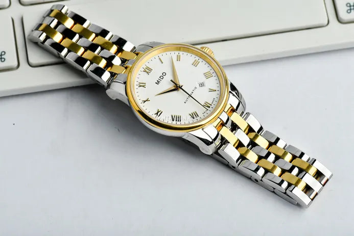 Mido Baroncelli III Automatic White Dial Two Tone Steel Strap Watch For Women - M7600.9.26.1 Buy Now By Mido