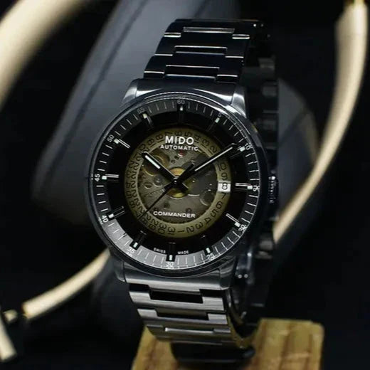 Mido Commander II Automatic Gradient Black Dial Black Steel Strap Watch For Men - M021.407.33.411.00 Buy Now By Mido