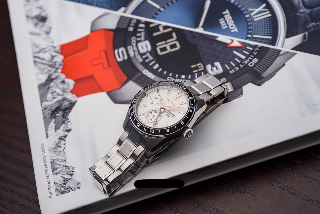 Seiko Presage Sharp Edged Series Automatic GMT Champagne Dial Silver Steel Strap Watch For Men - SPB273J1 Buy Now By Seiko