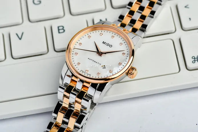 Mido Baroncelli III Automatic White Dial Two Tone Steel Strap Watch For Women - M7600.9.N6.1 Buy Now By Mido