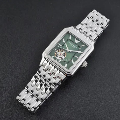 Emporio Armani Meccanico Automatic Green Dial Silver Steel Strap Watch For Men - AR60067 Buy Now By Emporio Armani