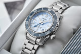 Seiko Prospex Limited Edition Automatic GMT Glacier Blue Dial Silver Steel Strap Watch For Men - SPB385J1 Buy Now By Seiko