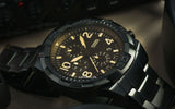 Fossil Bronson Chronograph Black Dial Black Steel Strap Watch for Men - FS5712 Buy Now By Fossil