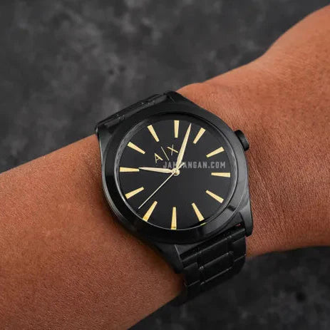 Armani Exchange Nico Analog Black Dial Black Steel Strap Watch For Men - AX7102