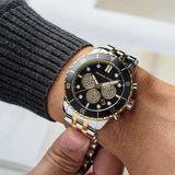 Michael Kors Cunningham Chronograph Black Dial Two Tone Steel Strap Watch For Men - MK8964 Buy Now By Michael Kors