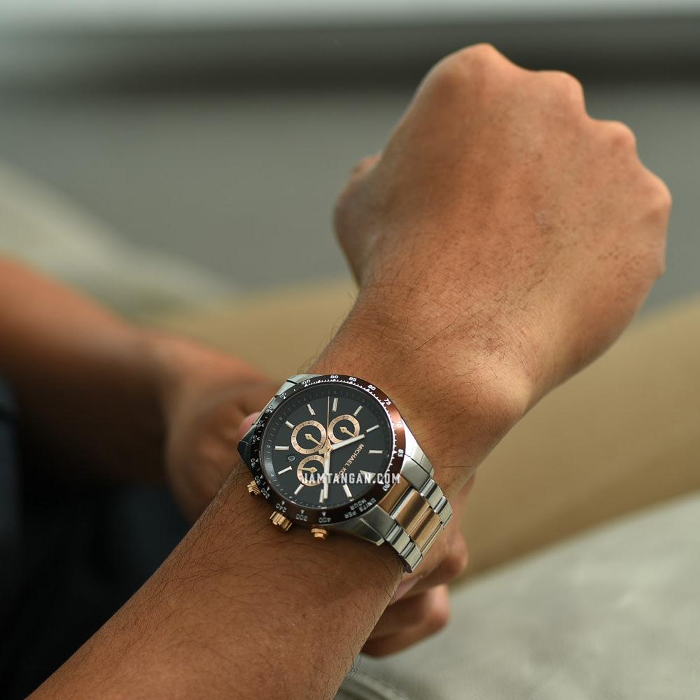 Michael Kors Layton Chronograph Black Dial Two Tone Steel Strap Watch For Men - MK8913 Buy Now By Michael Kors