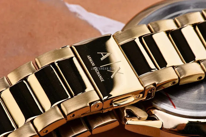 Armani Exchange Cayde Chronograph Black Dial Gold Steel Strap Watch for Men - AX2747 Buy Now By Armani Exchange