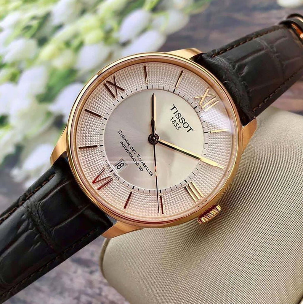 Tissot Chemin Des Tourelles Powermatic 80 Silver Dial Brown Leather Strap Watch For Men - T099.407.36.038.00 Buy Now By Tissot