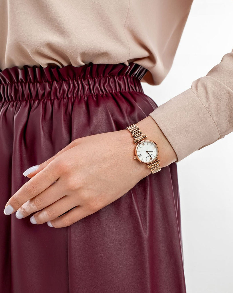 Emporio Armani Gianni T-Bar Mother of Pearl Dial Rose Gold Steel Strap Watch For Women - AR11316 Buy Now By Emporio Armani