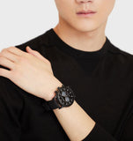 Emporio Armani Luigi Analog Black Dial Black Leather Strap Watch For Men - AR11450 Buy Now By Emporio Armani