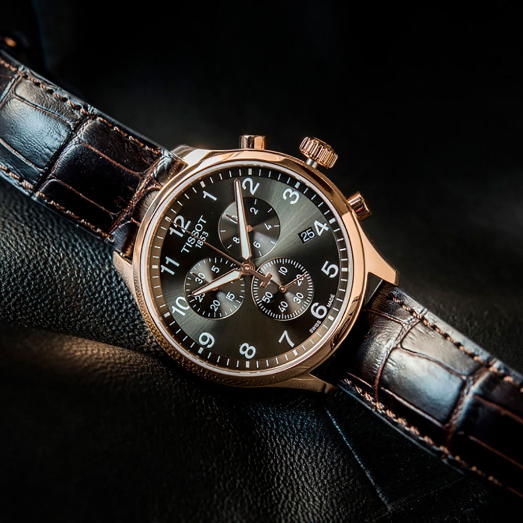 Tissot T Sport Chrono XL Classic Brown Dial Brown Leather Strap Watch For Men - T116.617.36.057.01 Buy Now By Tissot