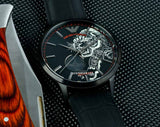 Emporio Armani Meccanico Skeleton Black Dial Black Leather Strap Watch For Men - AR60046 Buy Now By Emporio Armani