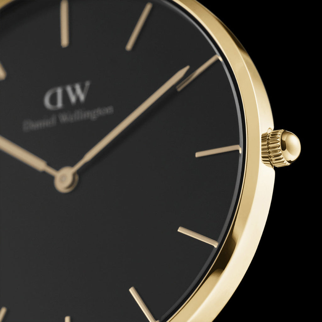 Daniel Wellington Classic Petite Black Dial Gold Mesh Bracelet Watch For Women - DW00100347 Buy Now By Daniel Wellington