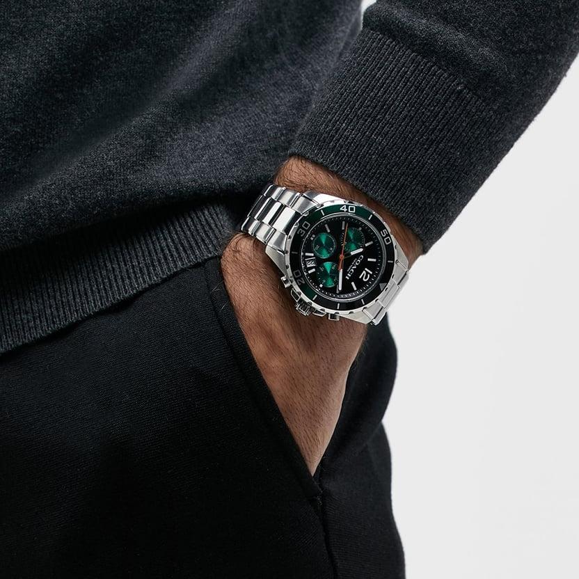 Coach Kent Green Dial Silver Steel Strap Watch for Men - 14602557 Buy Now By Coach