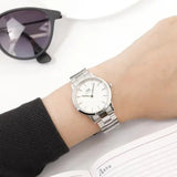 Daniel Wellington Iconic Link White Dial Silver Steel Strap Watch For Women - DW00100205