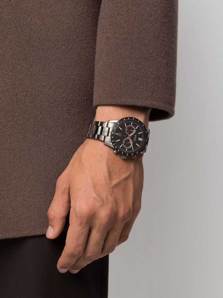 Hugo Boss Allure Chronograph Black Dial Silver Steel Strap Watch for Men - 1513922 Buy Now By Hugo Boss