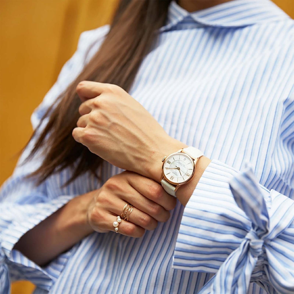 Tissot Chemin Des Tourelles Powermatic 80 Lady Silver Dial White Leather Strap Watch For Women - T099.207.36.118.00 Buy Now By Tissot