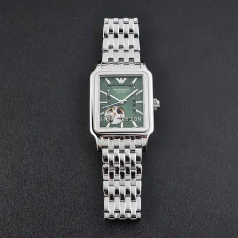 Emporio Armani Meccanico Automatic Green Dial Silver Steel Strap Watch For Men - AR60067 Buy Now By Emporio Armani