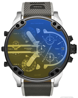 Diesel Mr. Daddy 2.0 Chronograph Black Dial Grey Nylon Strap Watch For Men - DZ7429 Buy Now By Diesel