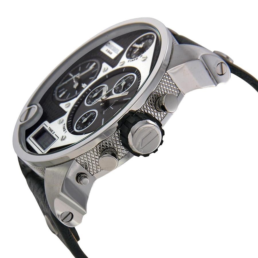 Diesel Mr Daddy Chronograph White Dial Black Leather Strap Watch For Men - DZ7125 Buy Now By Diesel