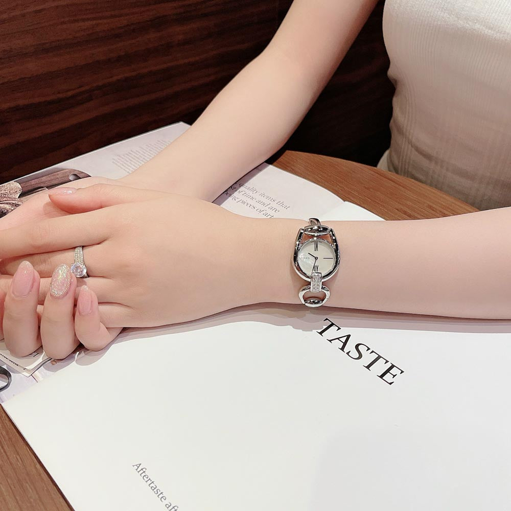 Gucci Horsebit Collection Diamonds Mother of Pearl White Dial Silver Steel Strap Watch For Women - YA139504 Buy Now By Gucci