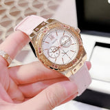 Guess Limelight Quartz Analog White Dial Pink Leather Strap Watch For Women - W0775l3 Buy Now By Guess