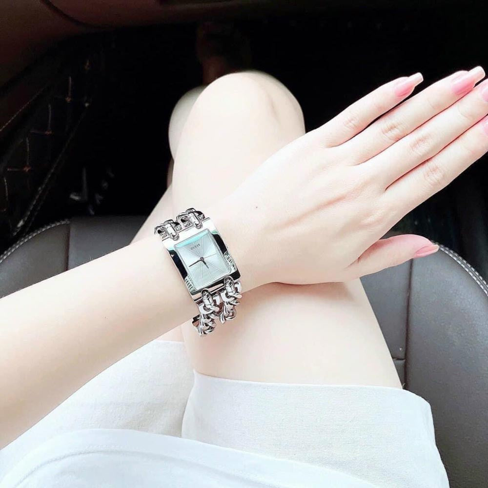 Guess Mod Heavy Metal Silver Dial Silver Steel Strap Watch For Women - W1117L1 Buy Now By Guess