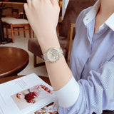 Guess Moonlight Multi Function Diamonds Gold Dial Gold Steel Strap Watch for Women - GW0320L2 Buy Now By Guess