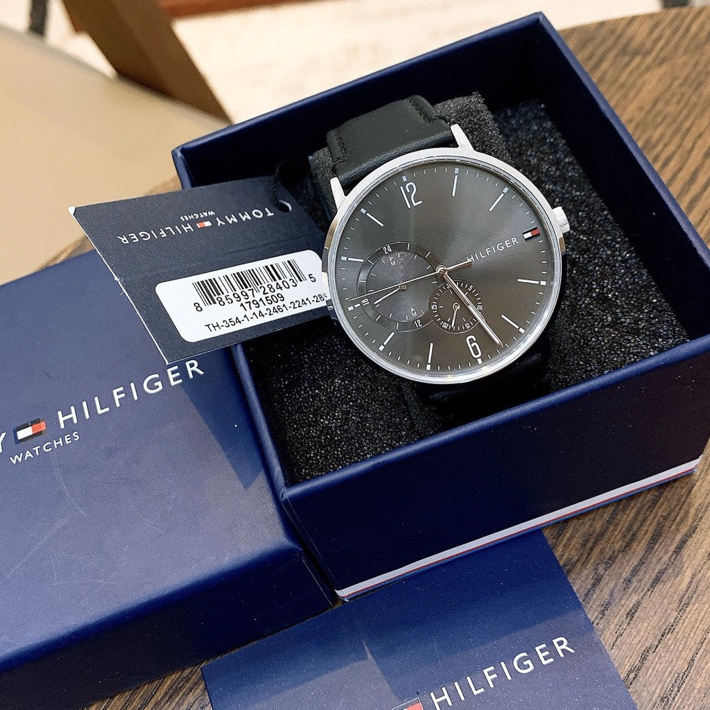 Tommy Hilfiger Brooklyn Black Dial Black Leather Strap Watch for Men - 1791509 Buy Now By Tommy Hilfiger