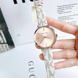 Michael Kors Jayne Three Hand Rose Gold Dial White Leather Strap Watch For Women - MK7128 Buy Now By Michael Kors